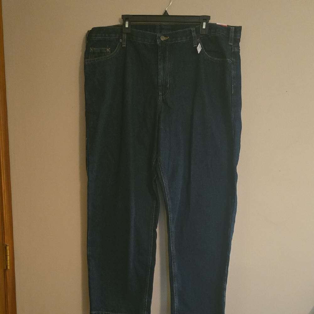 New RK Brand Men's 42x29 Real Workwear Dark Wash Relaxed‎ Fit 100% Cotton Jeans